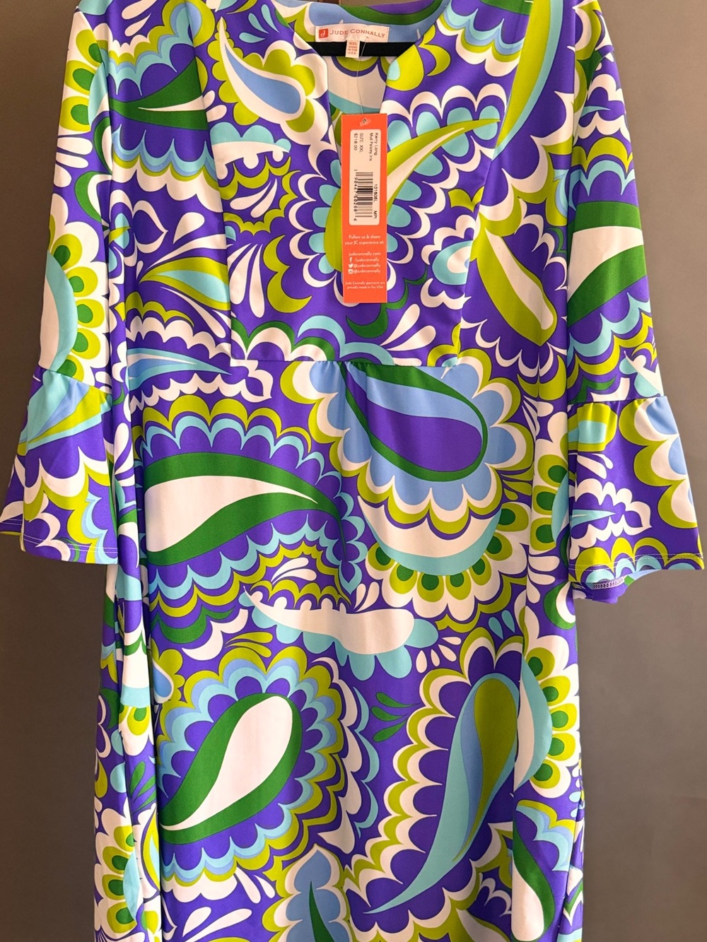 Jude Connally Kerry Long Dress – NWT – XXL – Mod Paisley Iris